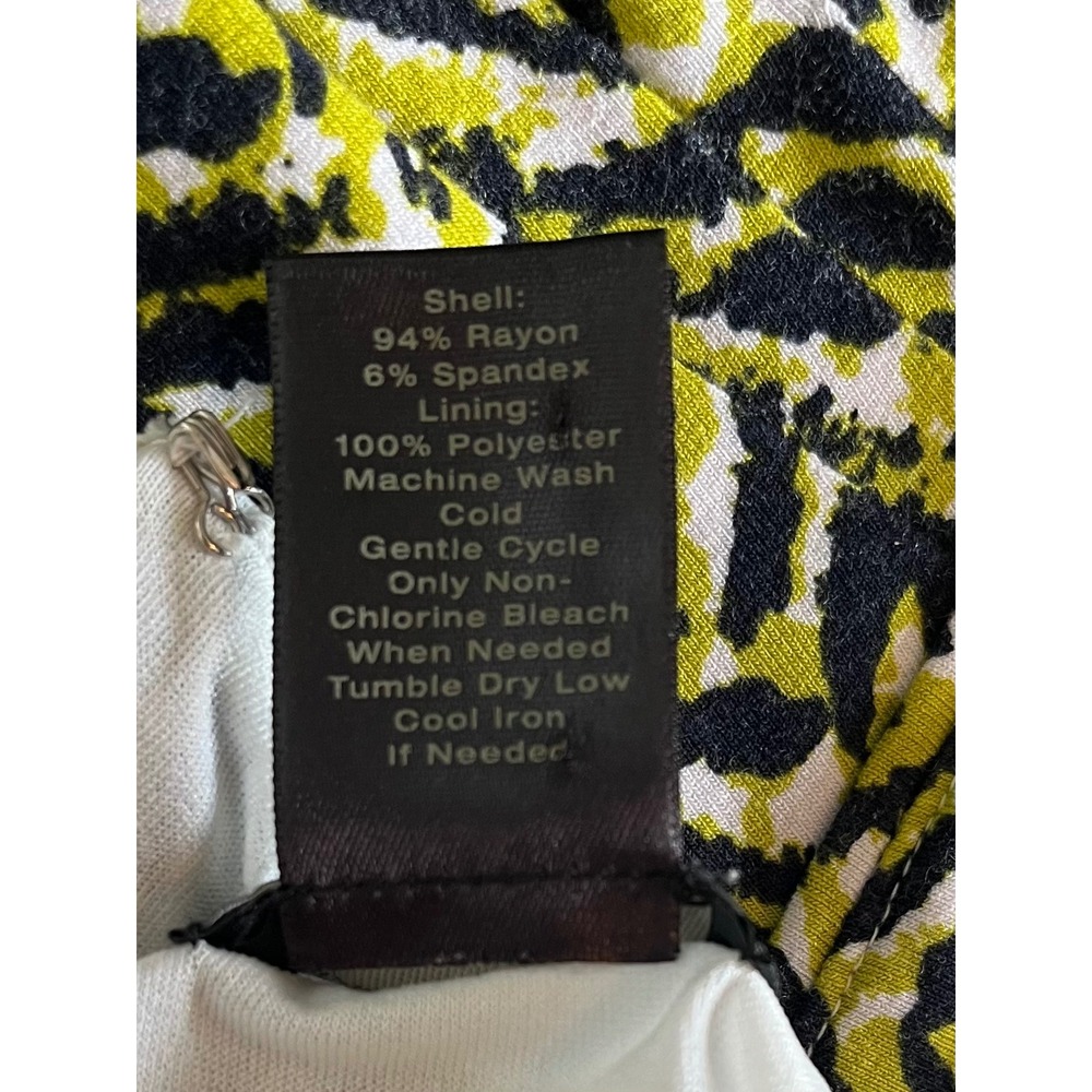 Ann Taylor Sheath Dress Womens Small Yellow Chevron Print Sleeveless Career - Picture 7 of 7